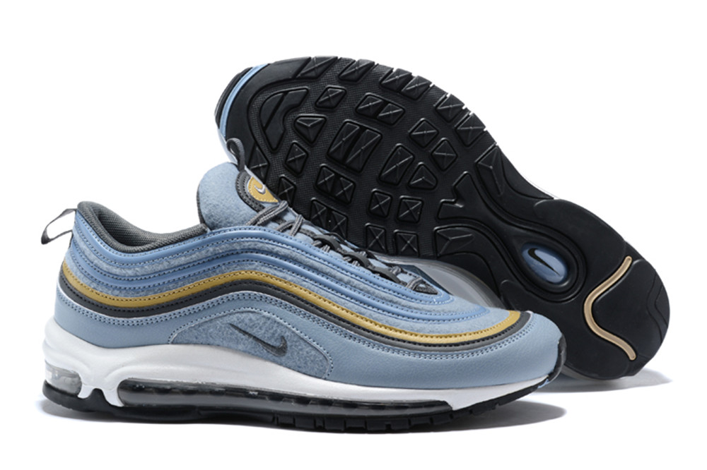 NIKE W AIR MAX 97 Bullet Jade Blue Gold Shoes - Click Image to Close